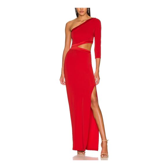 Alice + Olivia 'Michele' Red Poly Cutout Maxi Dress Size 2 - Picture 1 of 4